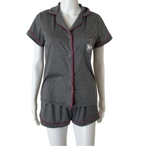 Life is Good Grey Sleep Pajama short set Coffee Mug Size Small